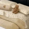 Korean multi-functional all-cotton double-sided bed cover, autumn and winter cotton quilted and cotton-padded bed cover three-piece set, AB version bed cover details Picture
